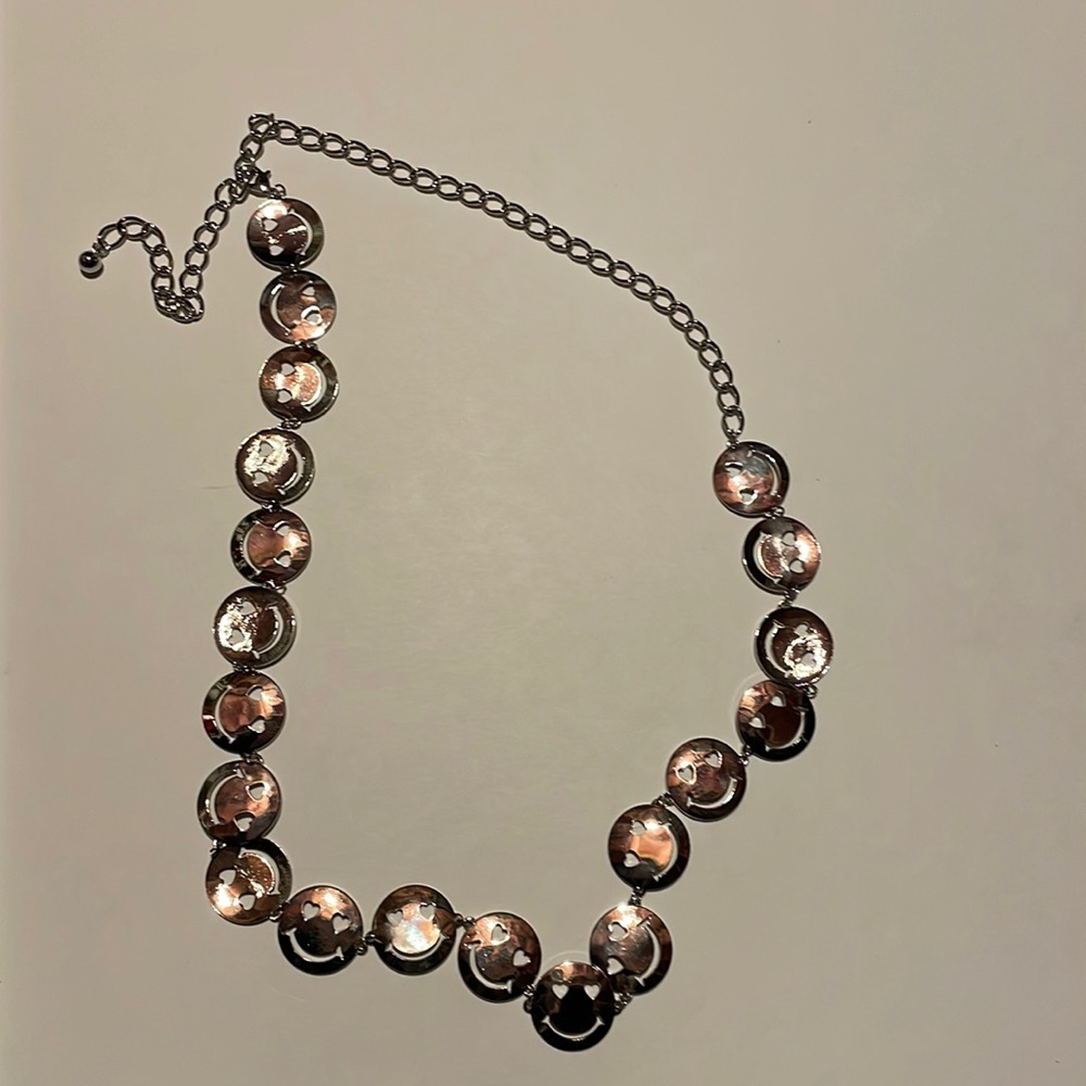 Shein silver smiley face chain belt